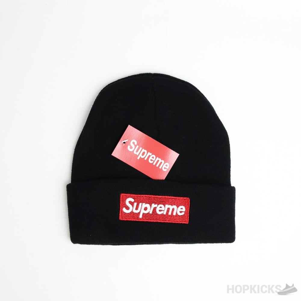Supreme red box logo BLACK beanie - Picture 2 of 2
